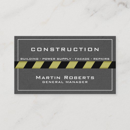 Betonband en constructiezone visitekaartje (Voorkant)