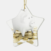 Betonbanken en -munten keramisch ornament (Links)
