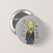 Betonbord ouder dan 60 jaar 61 jaar ronde button 5,7 cm (Voorkant /achterkant)