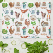 Betongroene kippenfokkerijen verkopen tuinrooster theedoek (Gevouwen)