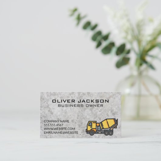 betonmenger | Betonnen textuur achtergrond Visitekaartje (Staand voorkant)