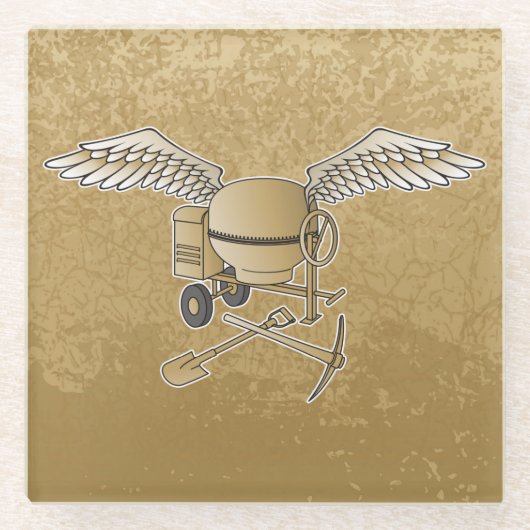 betonmenger glazen onderzetter (Voorkant)