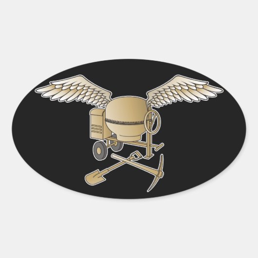 betonmenger ovale sticker (Voorkant)