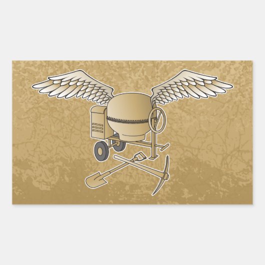 betonmenger rechthoekige sticker (Voorkant)