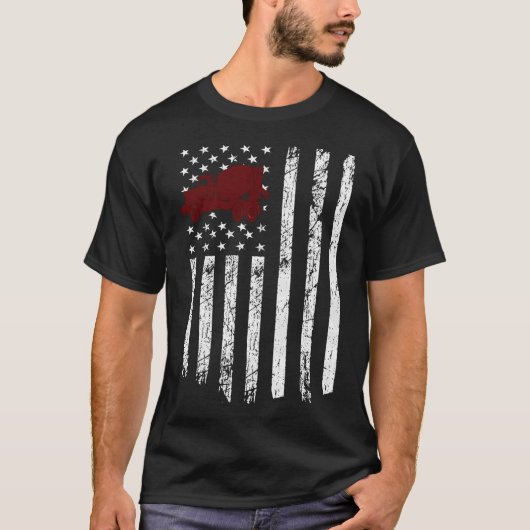 Betonmixer Amerikaanse vlag Patriottische Cement T T-shirt (Voorkant)
