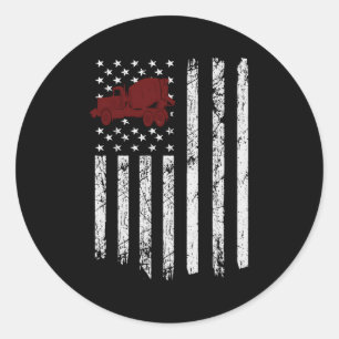 Betonmixer Amerikaanse vlag Patriottische CET Truc Ronde Sticker