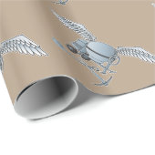 Betonmixer blauw-grijs cadeaupapier (Rol Hoek)