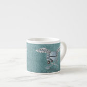 Betonmixer blauw-grijs espresso kop (Voorkant rechts)