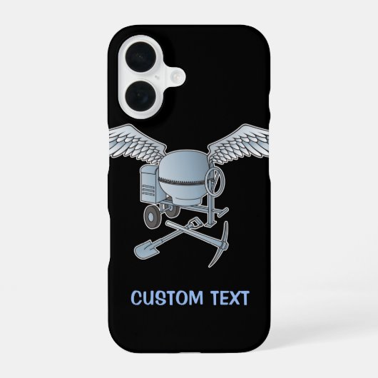 Betonmixer blauw-grijs iPhone 16 hoesje (Achterkant)