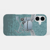 Betonmixer blauw-grijs iPhone 16 hoesje (Achterkant horizontaal)