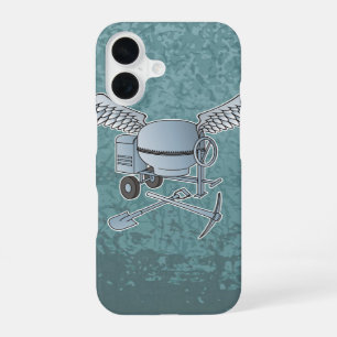 Betonmixer blauw-grijs iPhone 16 hoesje