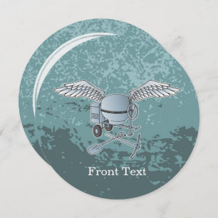 Betonmixer blauw-grijs kaart