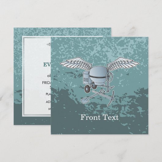 Betonmixer blauw-grijs kaart (Voorkant / Achterkant)