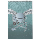 Betonmixer blauw-grijs kalender (Hoes)