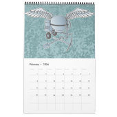 Betonmixer blauw-grijs kalender (Feb 2026)