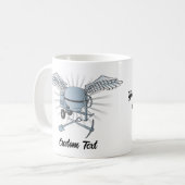 Betonmixer blauw-grijs koffiemok (Voorkant links)