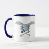 Betonmixer blauw-grijs mok (Links)