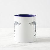 Betonmixer blauw-grijs mok (Midden)