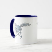 Betonmixer blauw-grijs mok (Voorkant links)