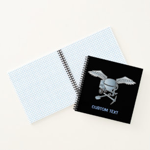 Betonmixer blauw-grijs notitieboek