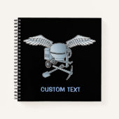 Betonmixer blauw-grijs notitieboek (Voorkant)