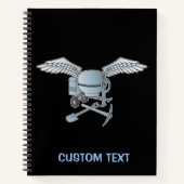 Betonmixer blauw-grijs notitieboek (Voorkant)