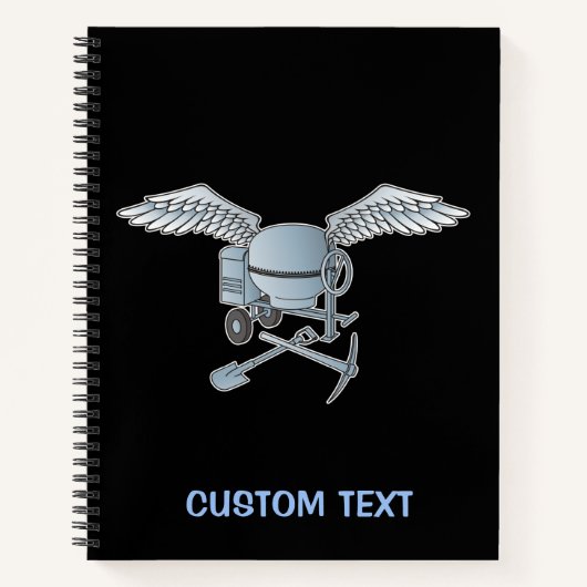 Betonmixer blauw-grijs notitieboek (Voorkant)