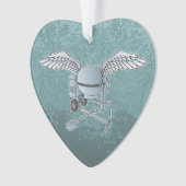 Betonmixer blauw-grijs ornament (voorkant)
