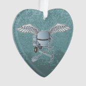 Betonmixer blauw-grijs ornament (voorkant)