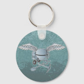 Betonmixer blauw-grijs sleutelhanger (Voorkant)