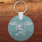 Betonmixer blauw-grijs sleutelhanger (Voorkant)