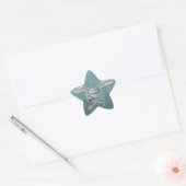 Betonmixer blauw-grijs ster sticker (Envelop)