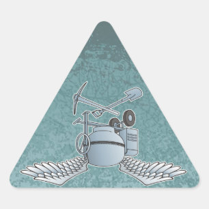Betonmixer blauw-grijs sticker