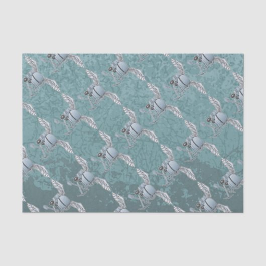 Betonmixer blauw-grijs tissuepapier (Voorkant)