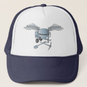 Betonmixer blauw-grijs trucker pet (Voorkant)