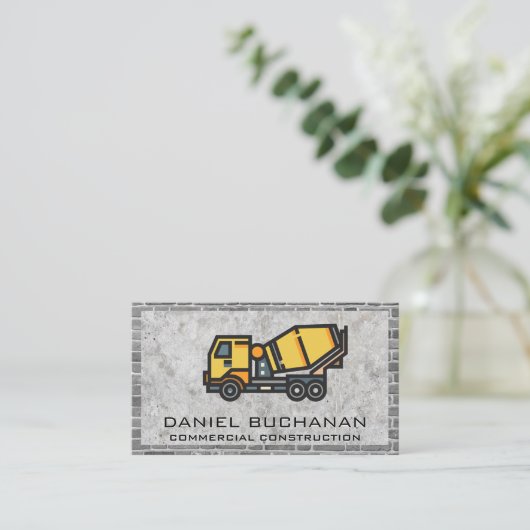 Betonmixer | Brick Wall Visitekaartje (Staand voorkant)