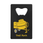 Betonmixer Creditkaart Flessenopener (Achterkant)