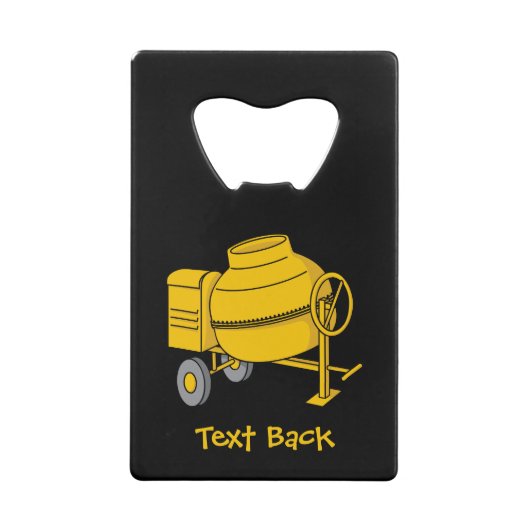 Betonmixer Creditkaart Flessenopener (Achterkant)