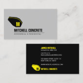 Betonmixer Monogram Geel/Zwart Visitekaartje Contactkaartje (Voorkant / Achterkant)