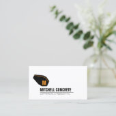 Betonmixer Monogram Sinaasappel/Zwart Visitekaartj Contactkaartje (Staand voorkant)