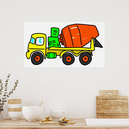 Betonmixer Poster (Keuken)