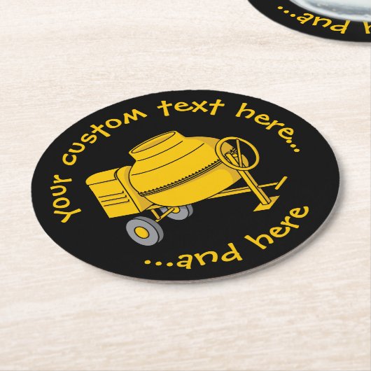 Betonmixer Ronde Kartonnen Onderzetter (Gebogen)