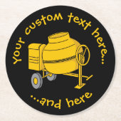 Betonmixer Ronde Kartonnen Onderzetter (Voorkant)