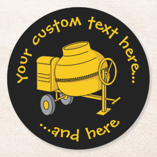 Betonmixer Ronde Kartonnen Onderzetter