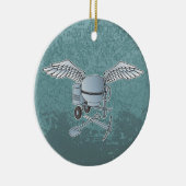 Betonmolen blauw-grijs keramisch ornament (Rechts)