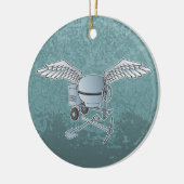 Betonmolen blauw-grijs keramisch ornament (Links)