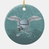 Betonmolen blauw-grijs keramisch ornament (Achterkant)