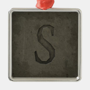 Betonmonogram letter S Metalen Ornament