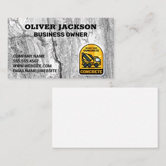 Betonnen achtergrond | cementmenger visitekaartje (Voorkant / Achterkant)