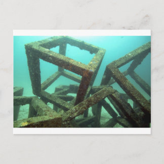 Betonnen blokjes onder water abstracte kunst briefkaart